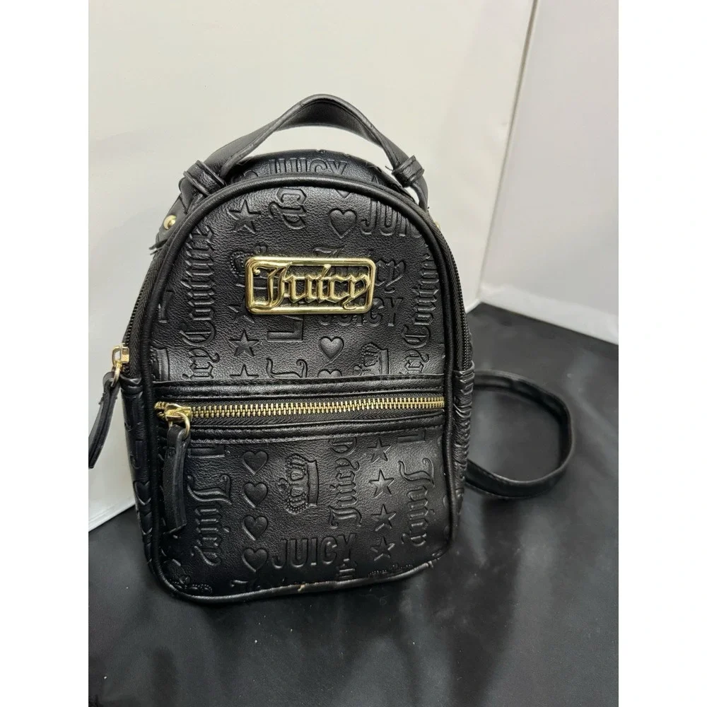 Vintage Y2K Juicy Couture Bag Backpack Black Leather